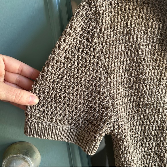 Zara Knit Polo Collared Oversized Cardigan Short Sleeve Button Up Lightweight M - Picture 11 of 14